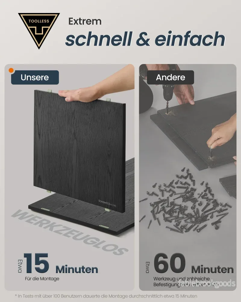 Skänk med belysning och verktygslös teknik naturlig valnöt-ebenholtssvart - Bild 3