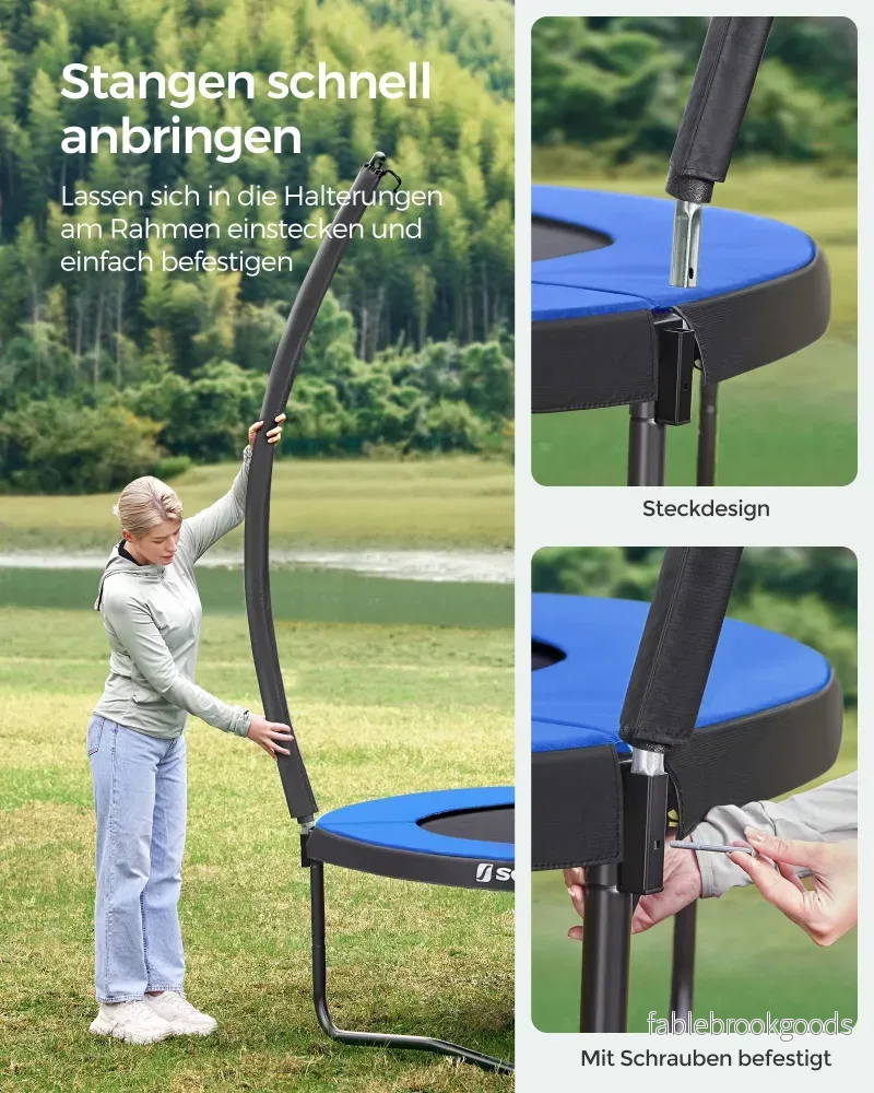 Tuintrampoline - 427 cm - Met Veiligheidsnet - Ladder - Zwart-Blauw - Bild 3