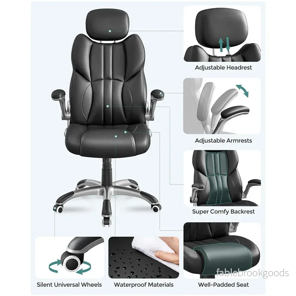 Kontorsstol – Ergonomisk och vridbar – Svart - Bild 2