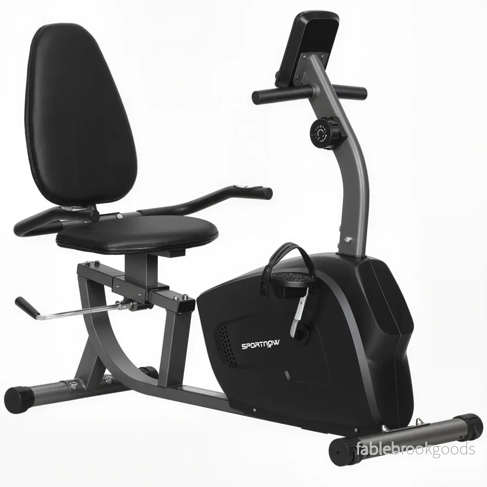 Liggande motionscykel, magnetisk, 8 motståndsnivåer, LCD-skärm