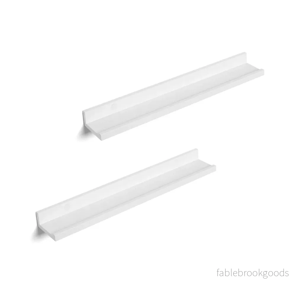 Flytande hyllor – set om 2 – högblank – vit Flytande hyllor – set om 2 – högblank – vit