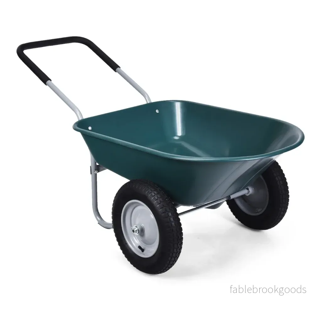 hjulig – skottkärra för trädgården kraftig låda – 2 145 x 65 x 65 cm – Grön