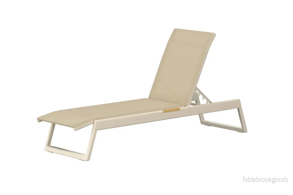Mexico Solstolar 2-pack Beige – Justerbara Solsängar i Aluminium & Teak | Venture Home - Bild 2