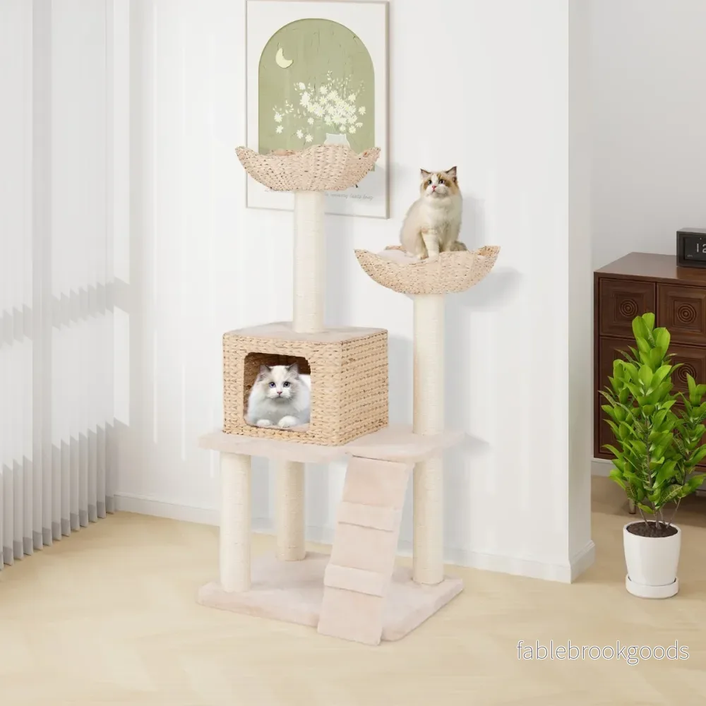 Cattail – skrapstolpe med sisalstolpar och sits katthus stege katttorn – Natur - Bild 3