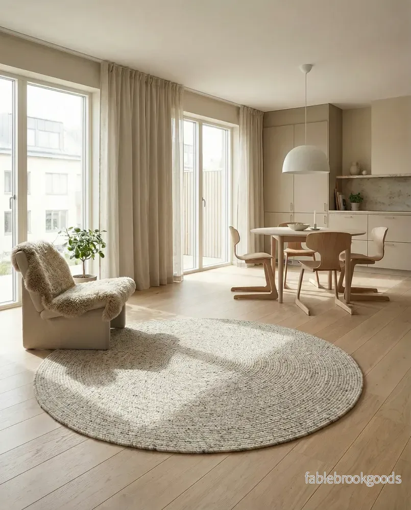 Matta Merino Natural Beige Rund - Bild 2