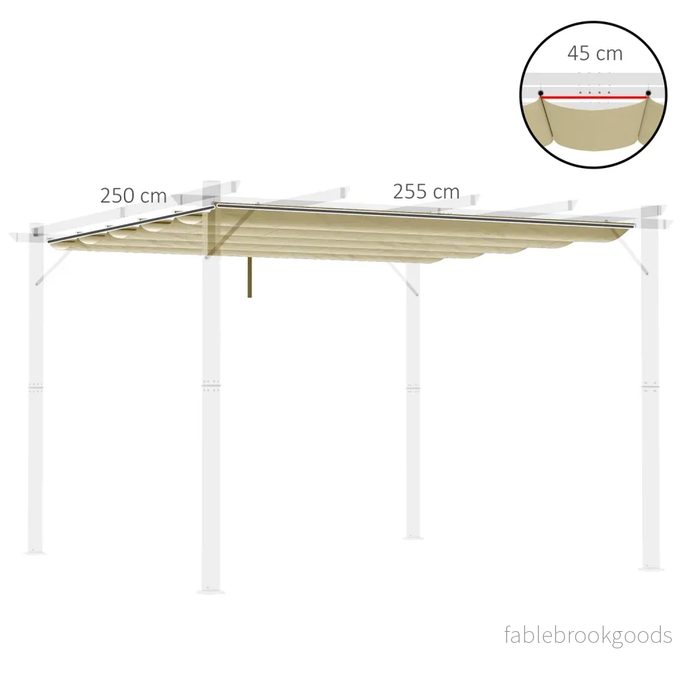 Vattentät 3x3m Pergola Takbyte, beige kapell - Bild 3