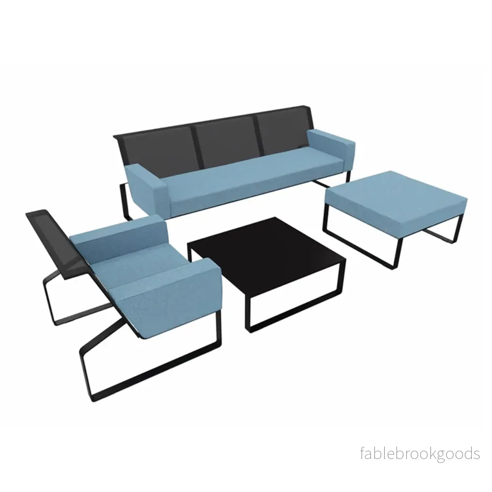 Utomhusmöbelgrupp Moja Set med Soffa Fåtölj Sittpall och Bord Utomhusmöbelgrupp Moja Set med Soffa Fåtölj Sittpall och Bord