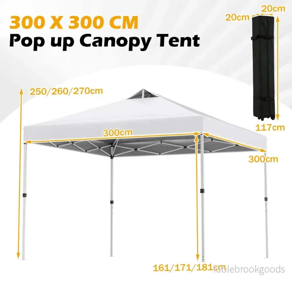 Pop – up paviljong med sandsäckar och härnar repor hopfällbar – 4 3 x 3 m – Vit - Bild 2