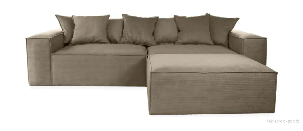 Stockholm L-shaped Sofa, exclusive Corduroy, Mole, removable & washable covers