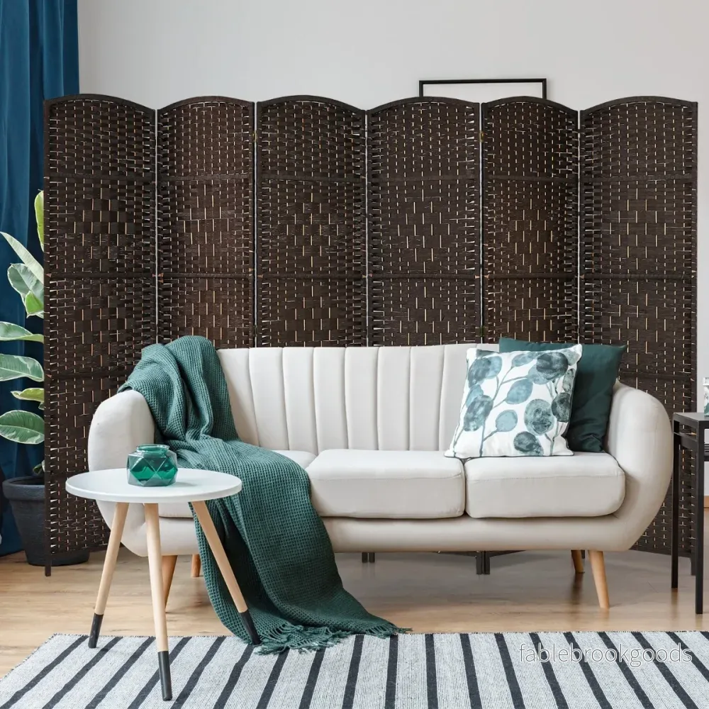TLG. – Rumsavdelare med pappersfiber och ram i poppel Träavdelare Fällbar Paravent – 6 – Brun - Bild 3