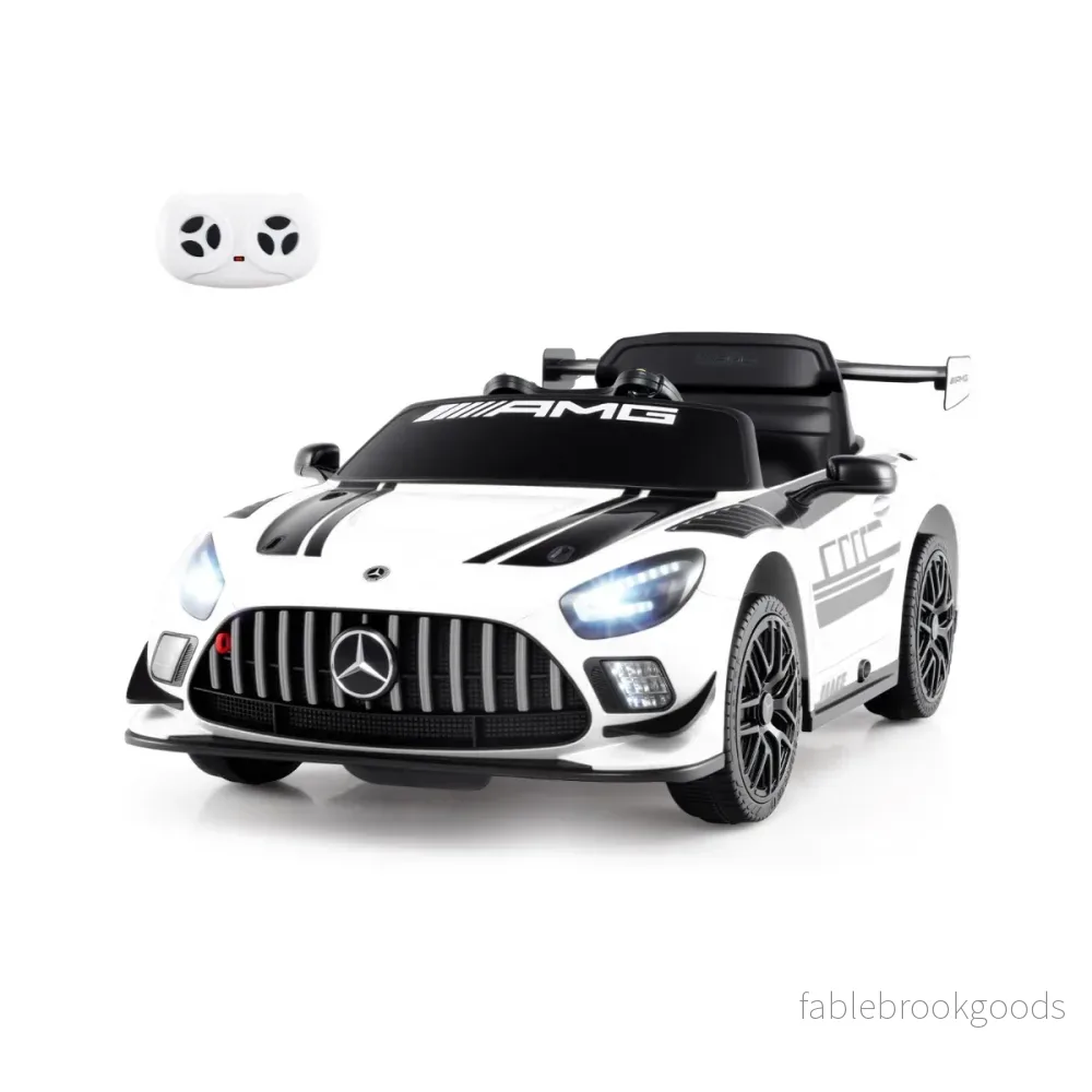 Ride – on Auto licensierad Mercedes AMG GT3 barnbil med fjärrkontroll hastigheter – 3 – Vit