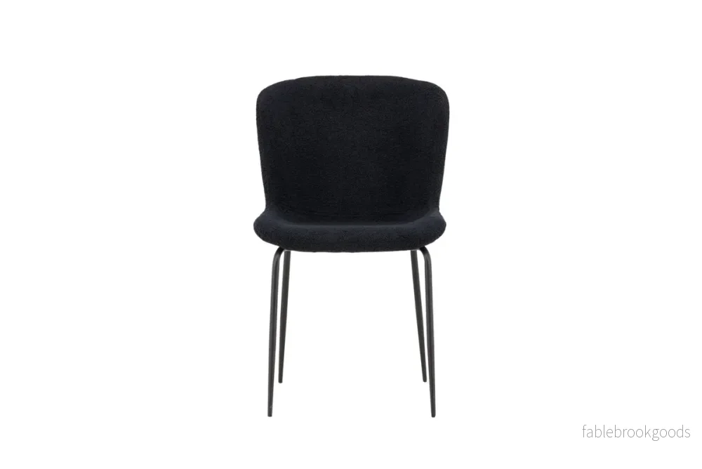 Modesto Matstolar 2-pack Svart – Moderna Bouclé Matstolar med Svarta Stålben | Venture home - Bild 2