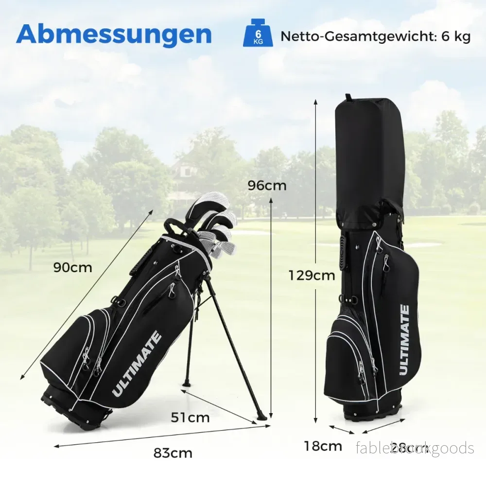Komplett – herrgolfklubbsset delar golfklubbar högerhänt med regnskydd – 9 – Svart - Bild 2