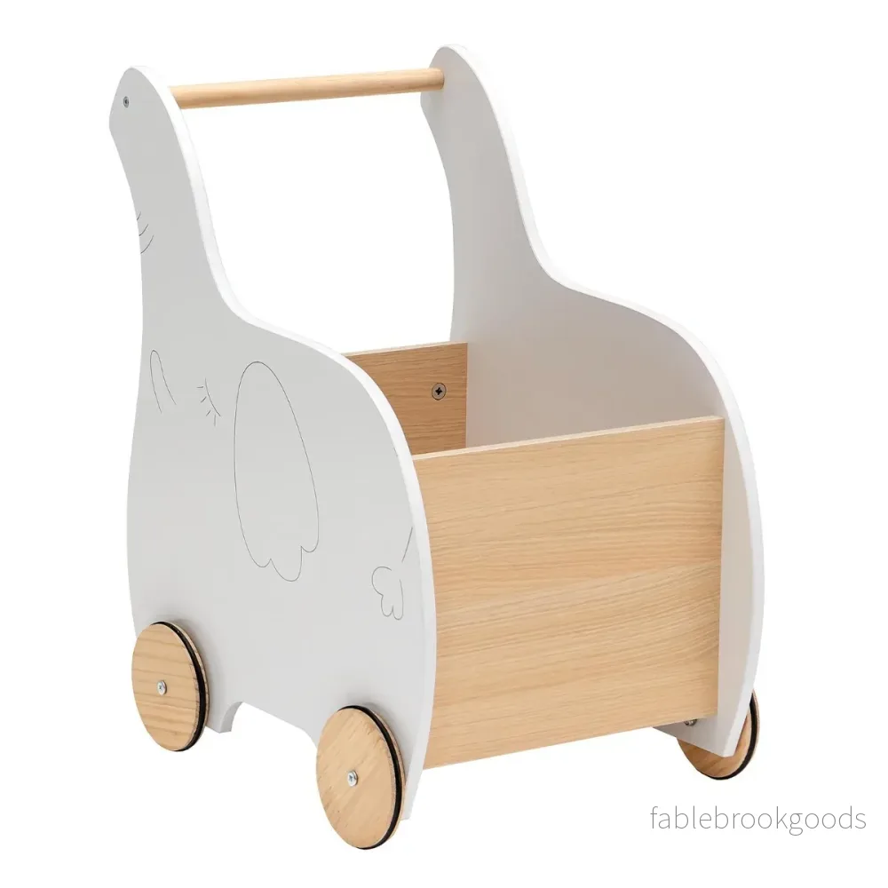 i – elefantformad trärullator med stor leksakslåda Walker Aid – 2 1 – Vit - Bild 2