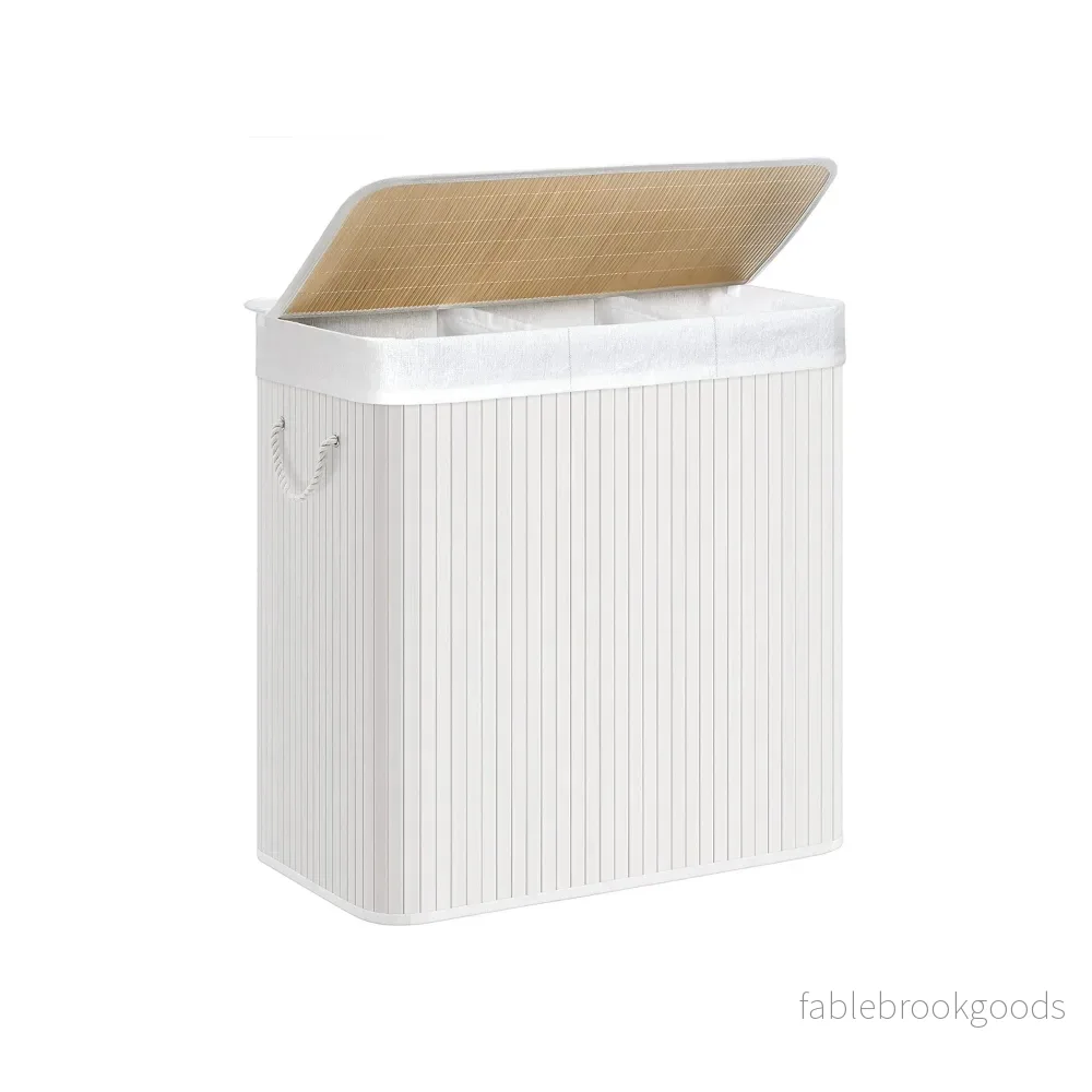 Tvättkorg – Med 3 fack – Bambu – Natur Tvättkorg – Med 3 fack – Bambu – Natur