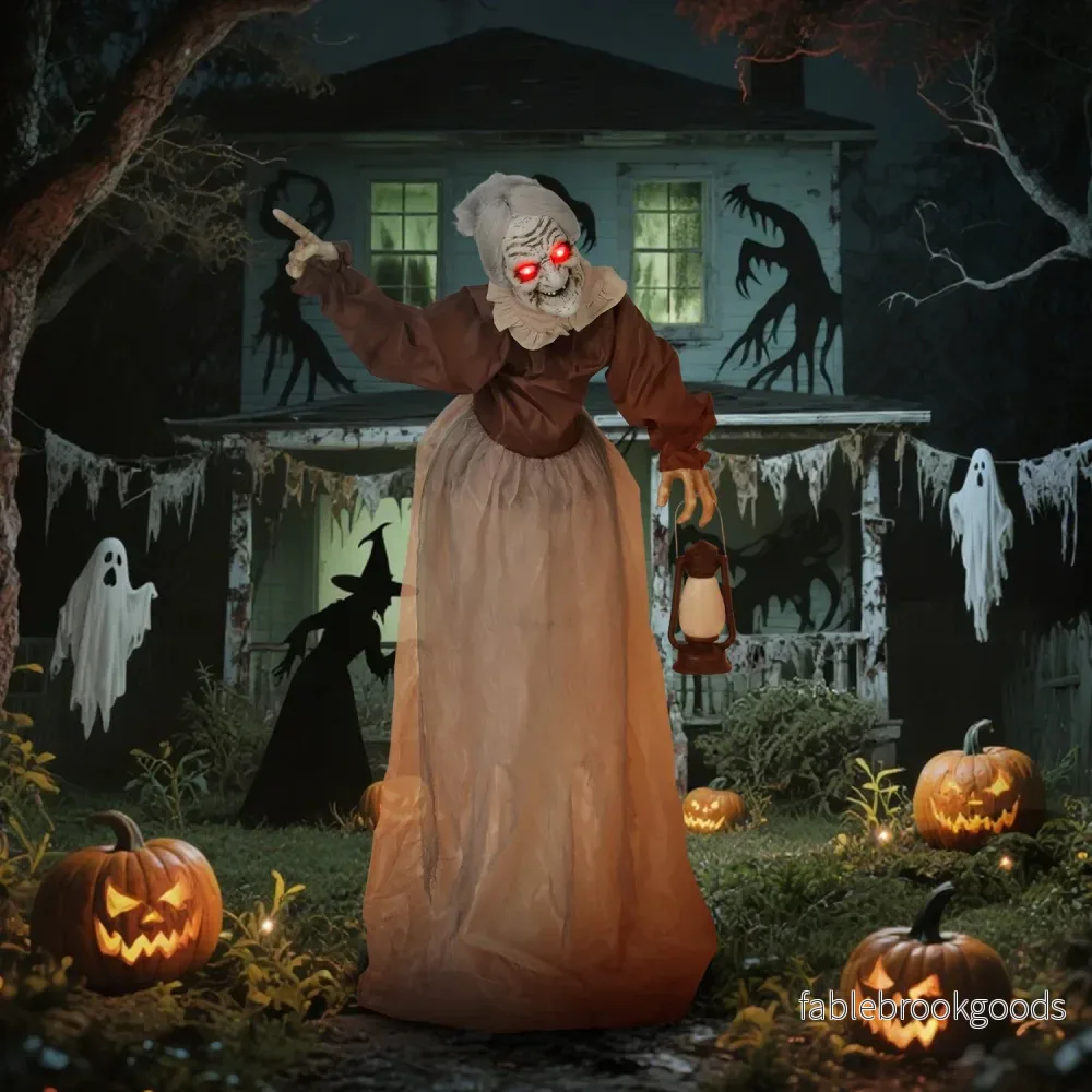 Halloween-häxdekoration, 150 cm, LED-ljus, ljud - Bild 2