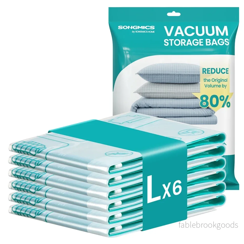 Vacuümzakken - 80 x 60 cm - Transparant - Geschikt voor kleding en beddengoed - Totaal gewicht 0,5 kg