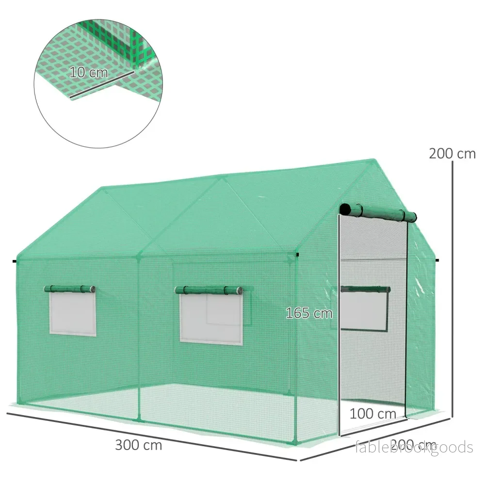 Vindtätt Folieväxthus 2x3x2m med UV-skydd - Bild 3