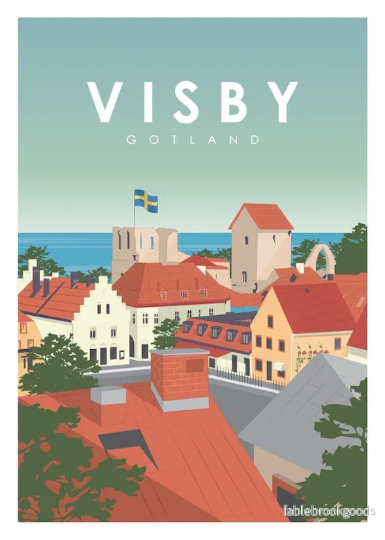 Visby - Stora torget - Gotland poster - Bild 2