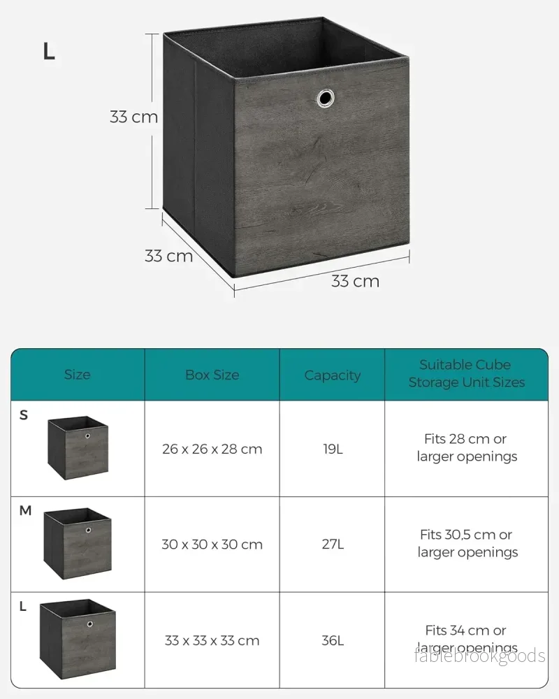 Förvaringsboxar – Hopfällbar design – Set om 6 – Grå - Bild 3