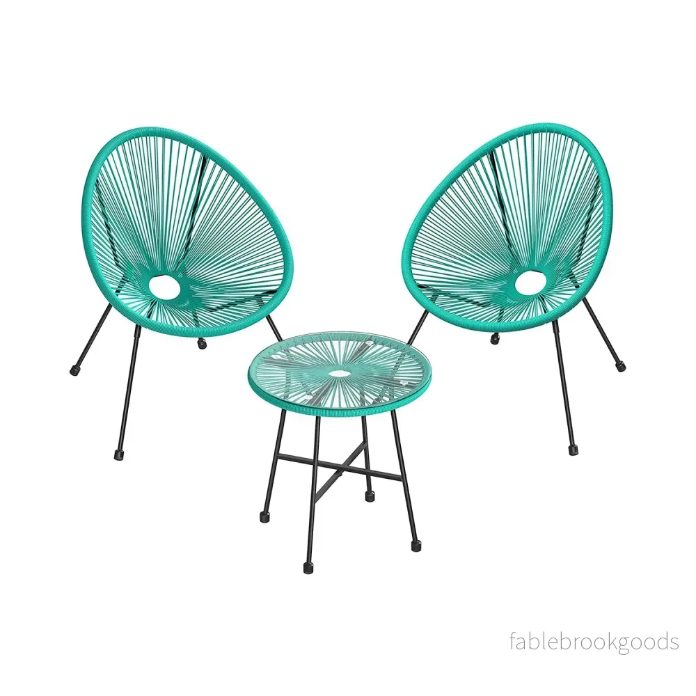 Loungeset – Ergonomisk design – Set om 3 – Turkosblå Loungeset – Ergonomisk design – Set om 3 – Turkosblå