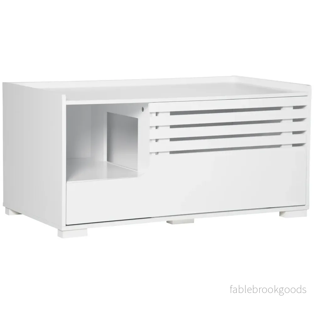 Kattskåp – Sidobord, vit MDF Kattskåp – Sidobord, vit MDF