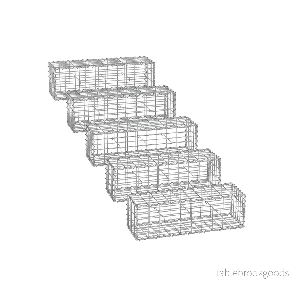 Gabions set om 5 – 5 x 10 cm maskstorlek – silver Gabions set om 5 – 5 x 10 cm maskstorlek – silver