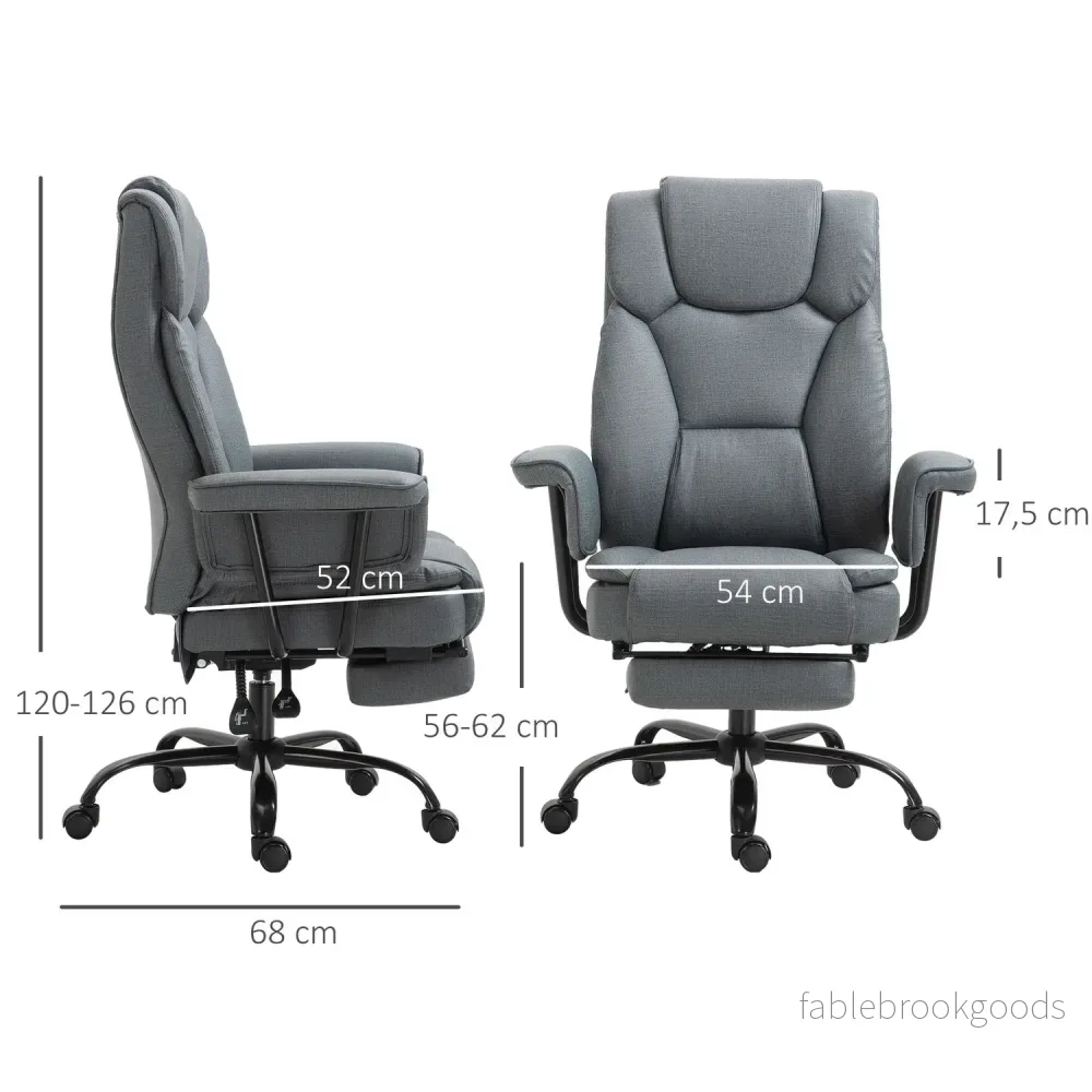 Ergonomisk kontorsstol, justerbar med nackstöd och fotstöd - Bild 3