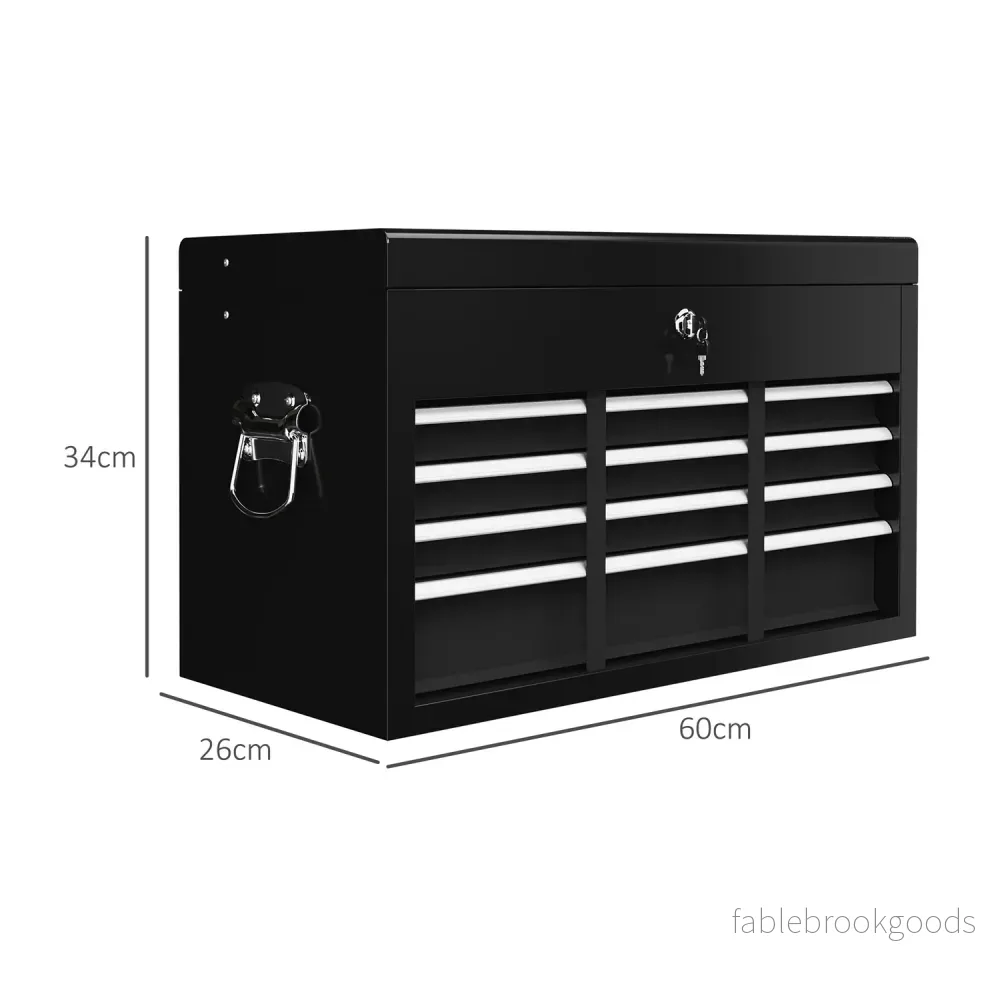 Verktygslåda i stål – 6 lådor, Låsbar, 60x26x34 cm - Bild 3