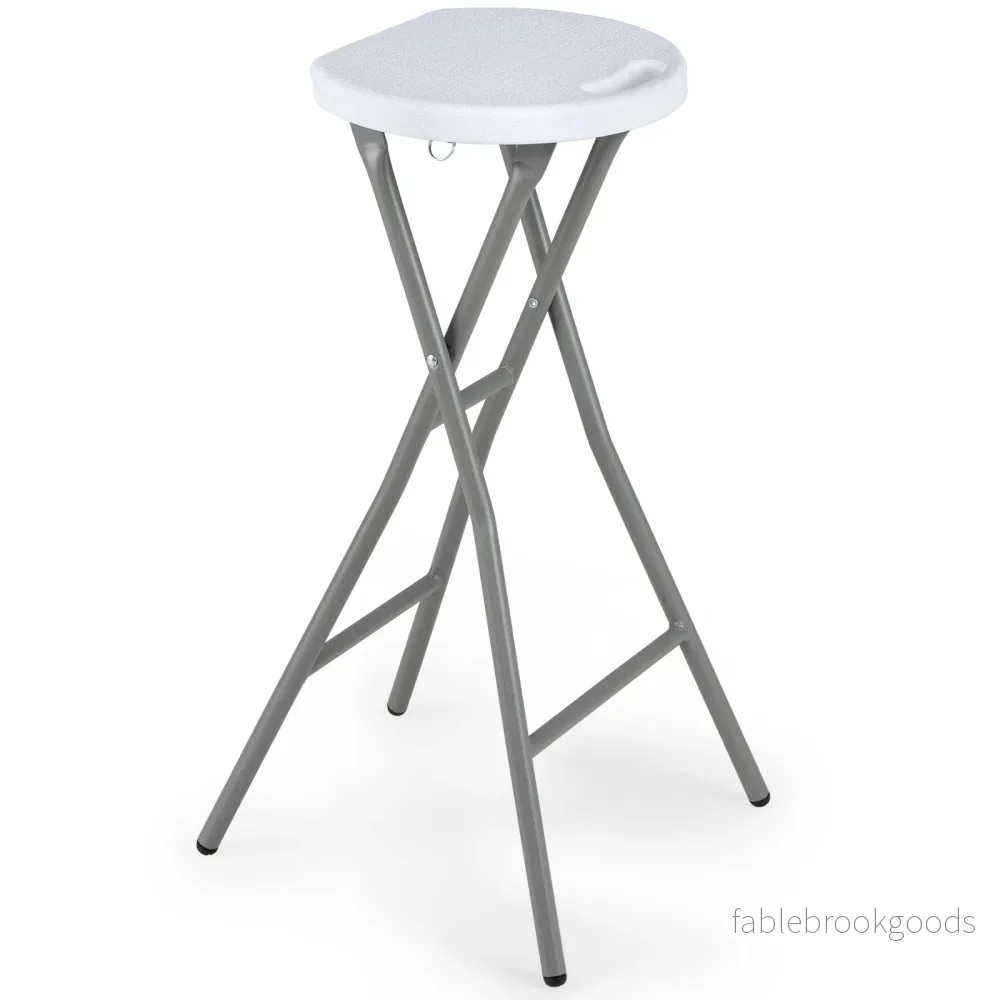 Hopfällbar – barstol med HDPE‑sits och inbyggt bärhandtag, max belastning – 150 kg