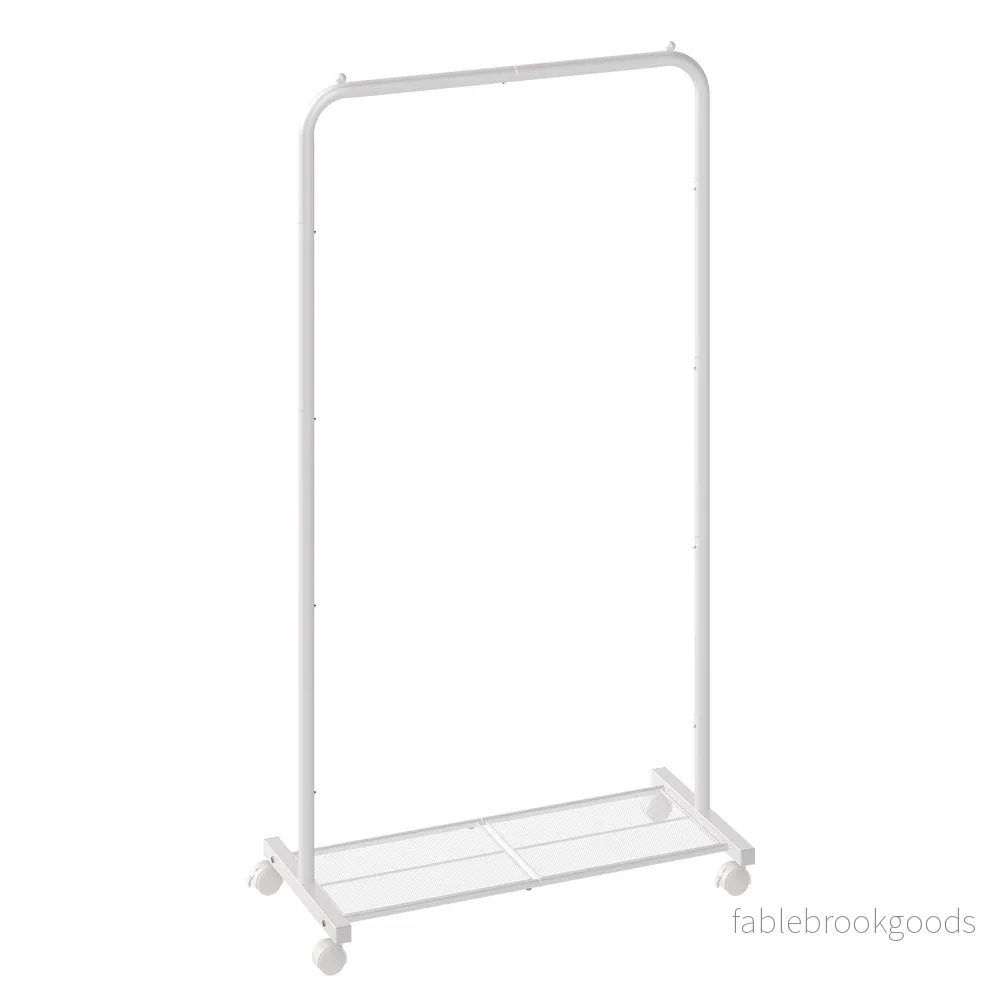 Kledingrek – Met Ophangstang en Legplanken – Wit – 40,6 x 74 x 158,3 cm Kledingrek – Met Ophangstang en Legplanken – Wit – 40,6 x 74 x 158,3 cm