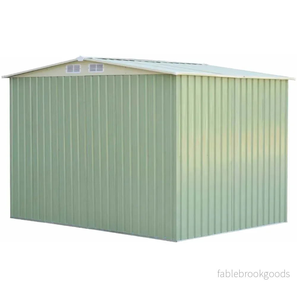 Redskapsbod – trädgårdshus förvaringsbod med skjutdörr metall – 205 x 257 x 175,5 cm – Grön - Bild 2