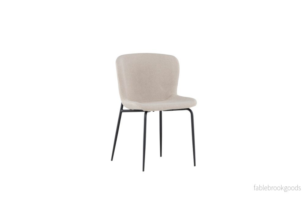 Modesto Matstolar 2-pack Beige – Moderna Bouclé Matstolar med Svarta Metallben | Venture home - Bild 2