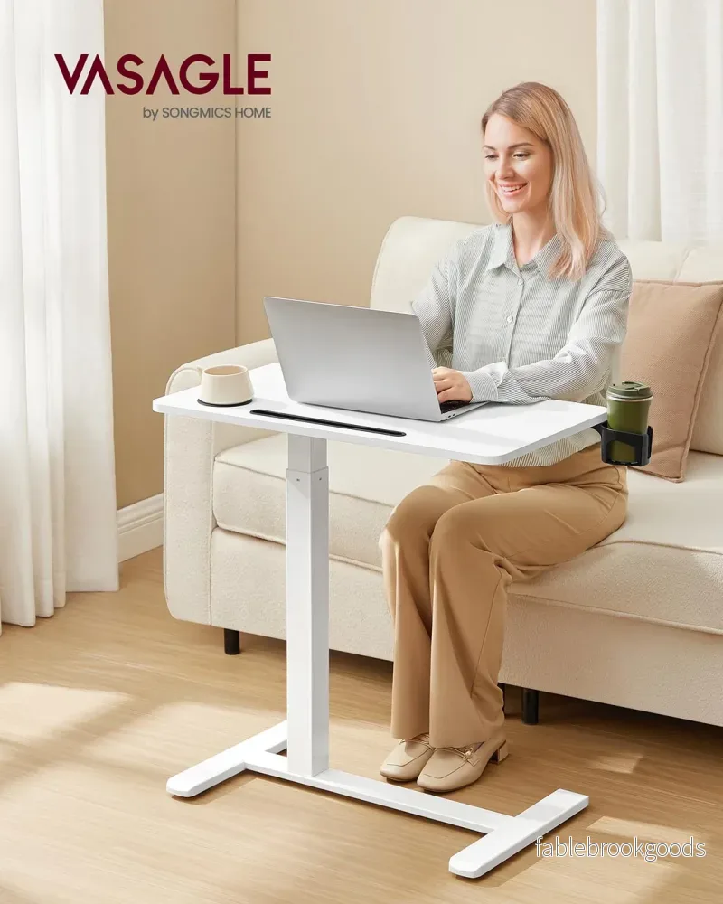 Sidobord – mobil med hjul och mugghållare – Cloud White - Bild 2