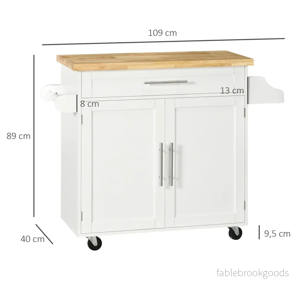 Köksvagn med bänkskiva, kryddställ & handdukshållare - Bild 3