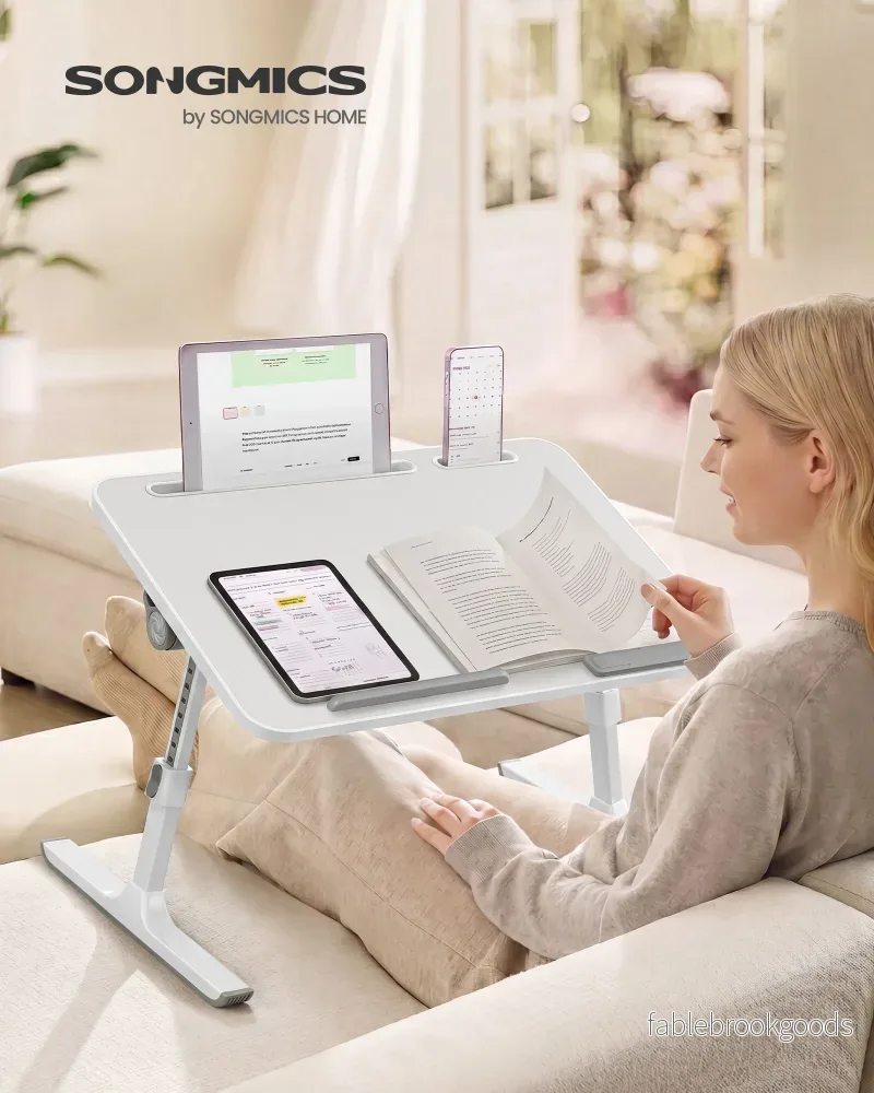 Laptoptafel - Met Lade - Voor Bed en Bank - Matzwart - 60 x 40 x 25 cm - Bild 2