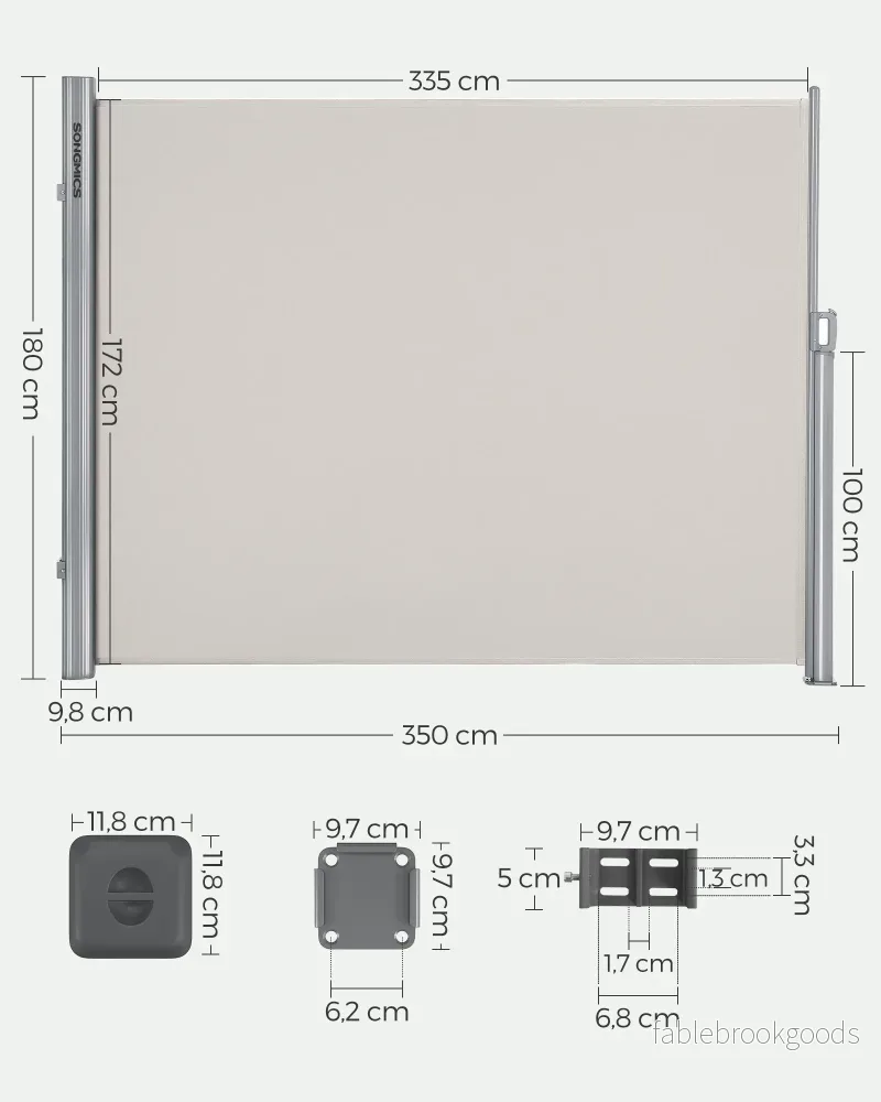Zijluifel - 180 x 350 cm - Uitschuifbaar - Privacyscherm - Beige - Bild 2