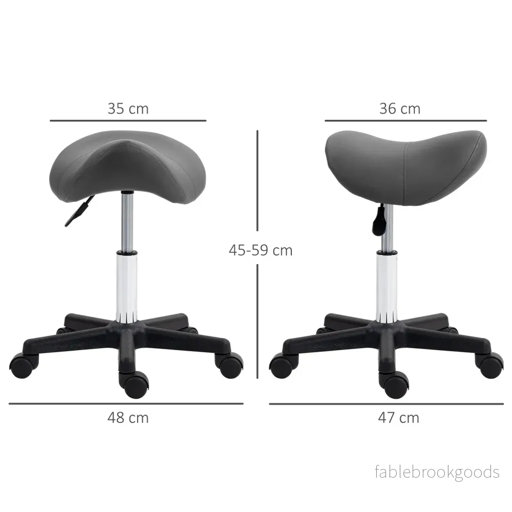 Justerbar sadelpall, svart konstläder, kapacitet 120 kg - Bild 3