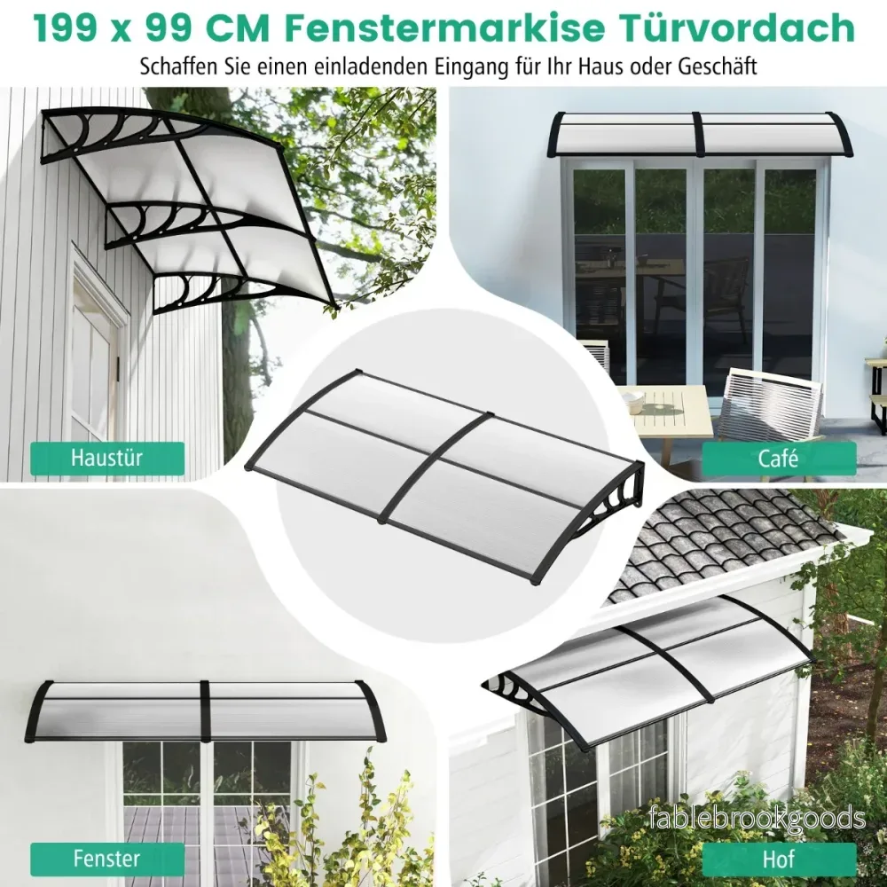 Kapell – för ytterdörr takbeläggning infälld transparent – 199 x 99 cm – Grå - Bild 2
