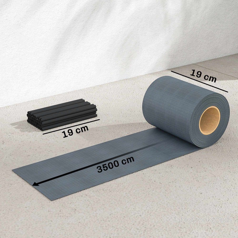 Set med insynsskyddande staketremsor, UV-resistenta, vattentäta, 35m x 19cm, grå - Bild 3
