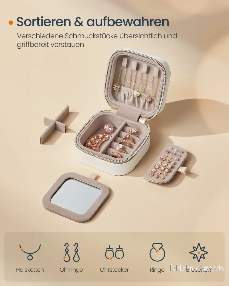 Smyckeskrin Travel – PU konstläder – Molnvit - Bild 3