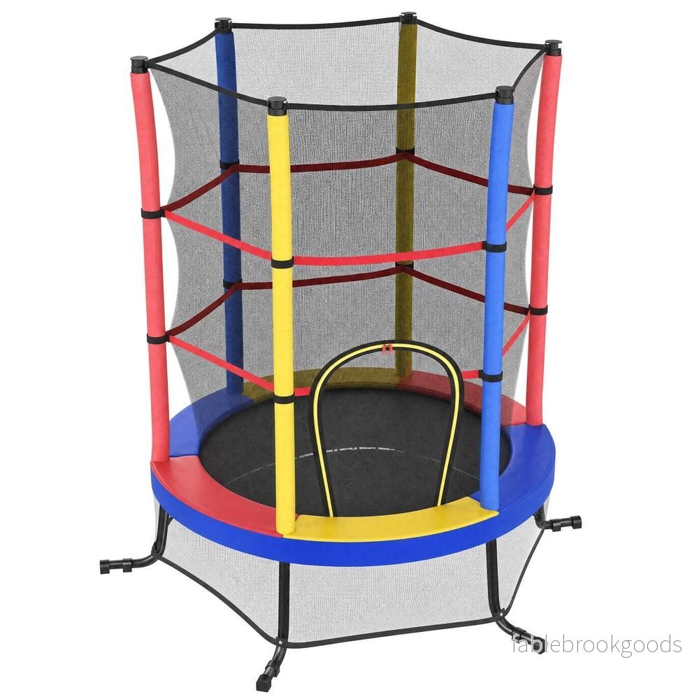 Kindertrampoline - 174 cm - Veiligheidsnet - Randbescherming - Meerkleurig