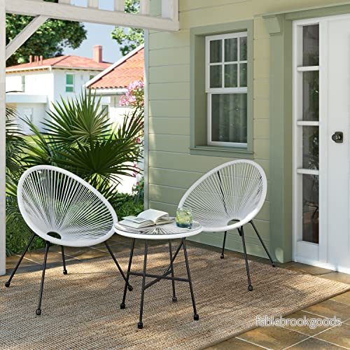 Trädgårdsmöbelset – Ergonomisk design – 2 stolar och bord – Vit - Bild 2