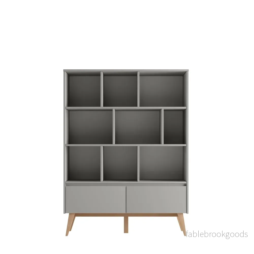 Sara Wide bookcase + 2 drawer Grey color Sara Wide bookcase + 2 drawer Grey color