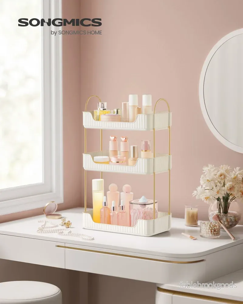 Rektangulär makeup-organisator – snygg design – molnvit - Bild 2