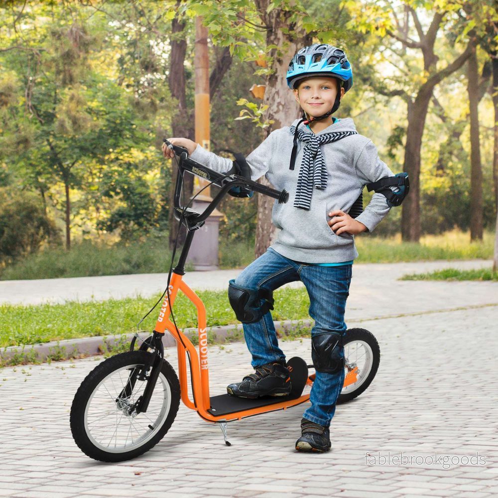 Cityscooter för barn, luftdäck, orange, 16/12 tum Cityscooter för barn, luftdäck, orange, 16/12 tum