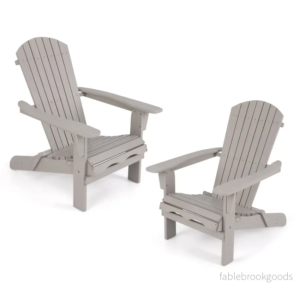 pack – Fällbar Adirondack Stol i trä med bärförmåga – 2 180 kg – Grå