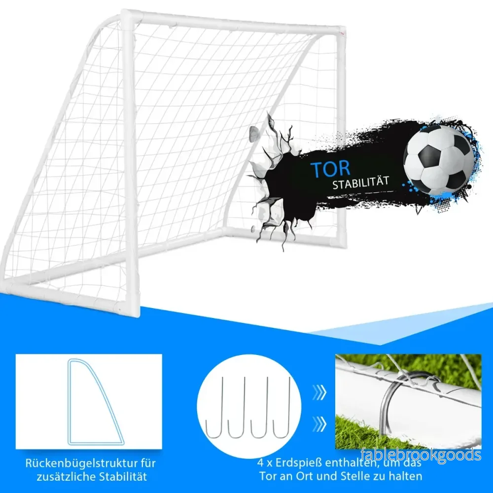Barnfotbollsmål – för spel och träning av tonåringar från år – 6 180 x 120 cm – Vit - Bild 3