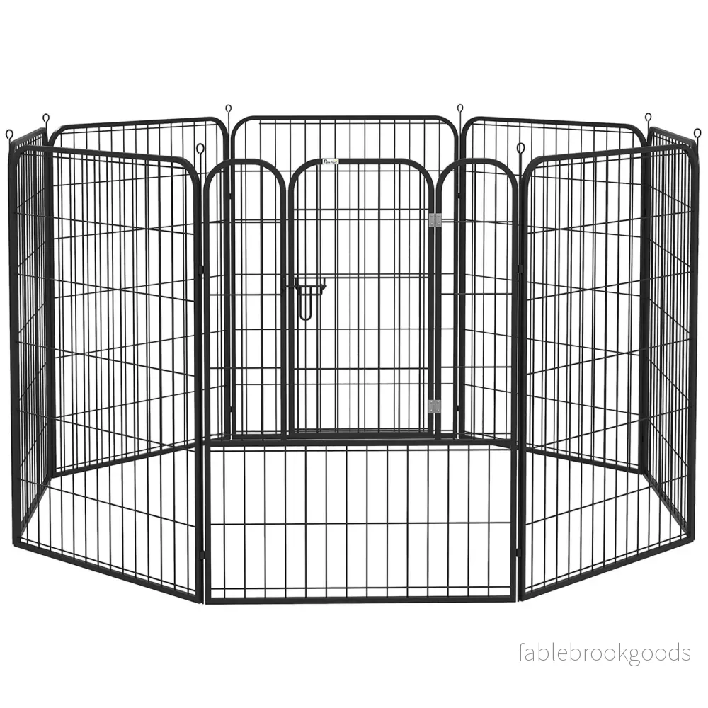 Metall utomhus hundlekhage – anpassningsbar form, dörr