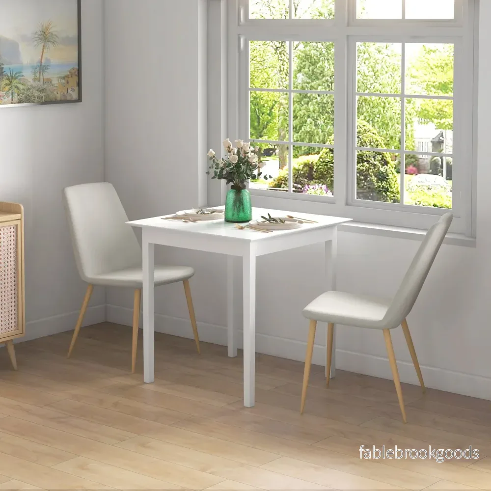 Kvadratisk Vit matbord i trä för 2, 75x75x76 cm - Bild 2